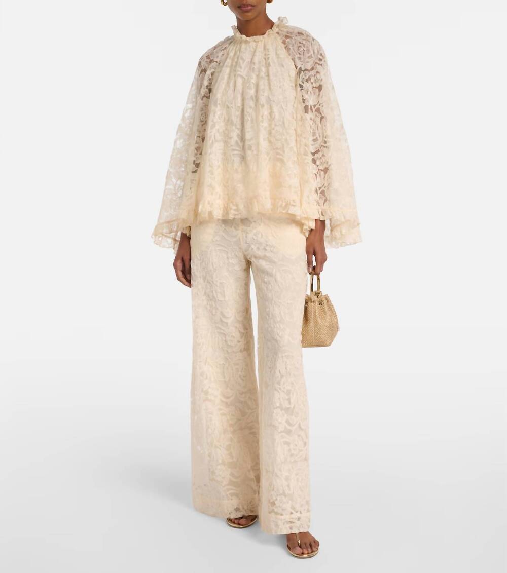 NEW ZIMMERMANN carousel lace pant in winter white